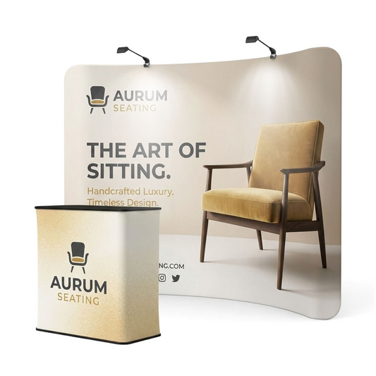 10ft PRO Curved Tension Banner Display