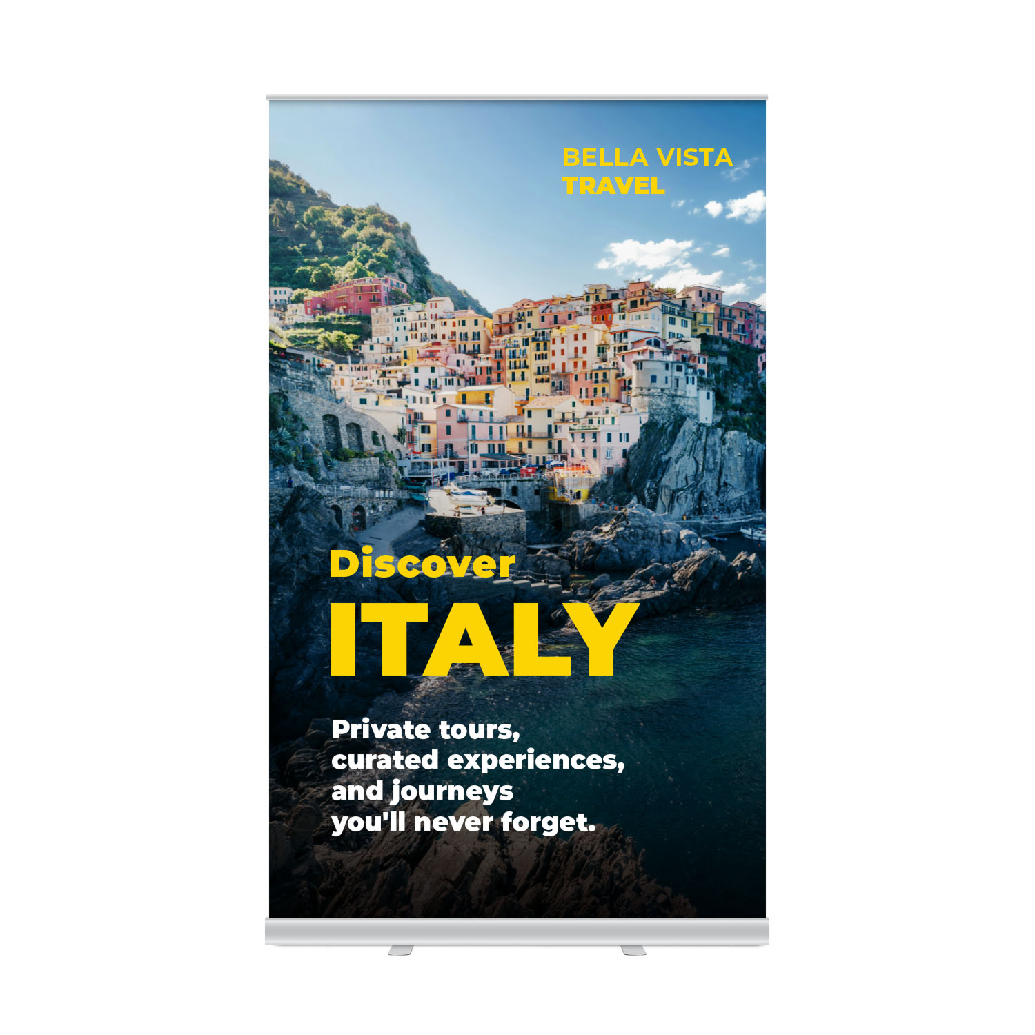 GoVizly Displays 47x80 standard retractable banner stand for trade show displays – full-color custom printing with free file check, quick turnaround, and fast nationwide shipping