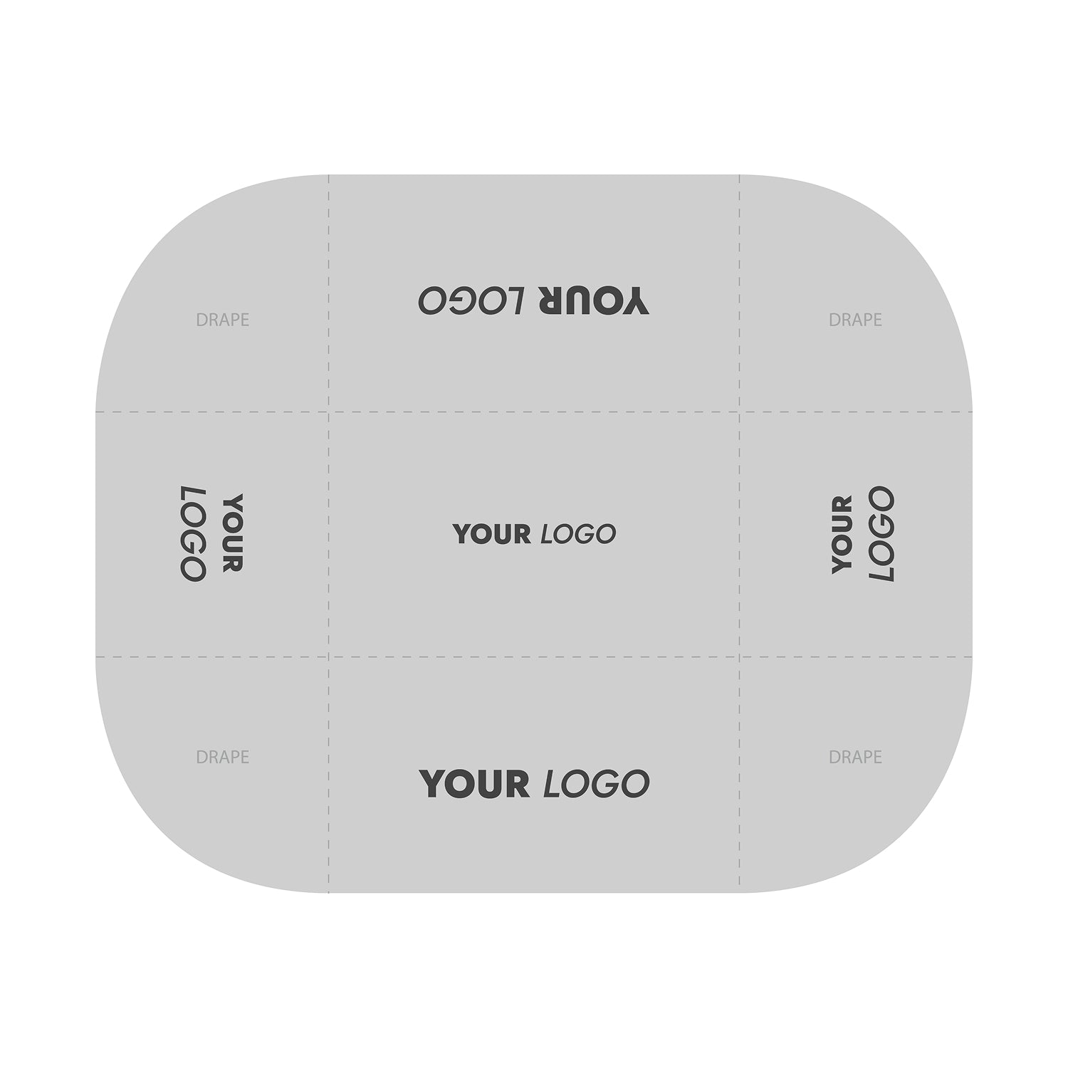 GoVizly Displays 4ft custom logo table closed back style for retails, events and trade shows. Full color dye-sub printing on premium wrinkle-resistant fabric. Design template available for download. Free layout and proof, free saver shipping. Fast turnaround and nationwide shipping
