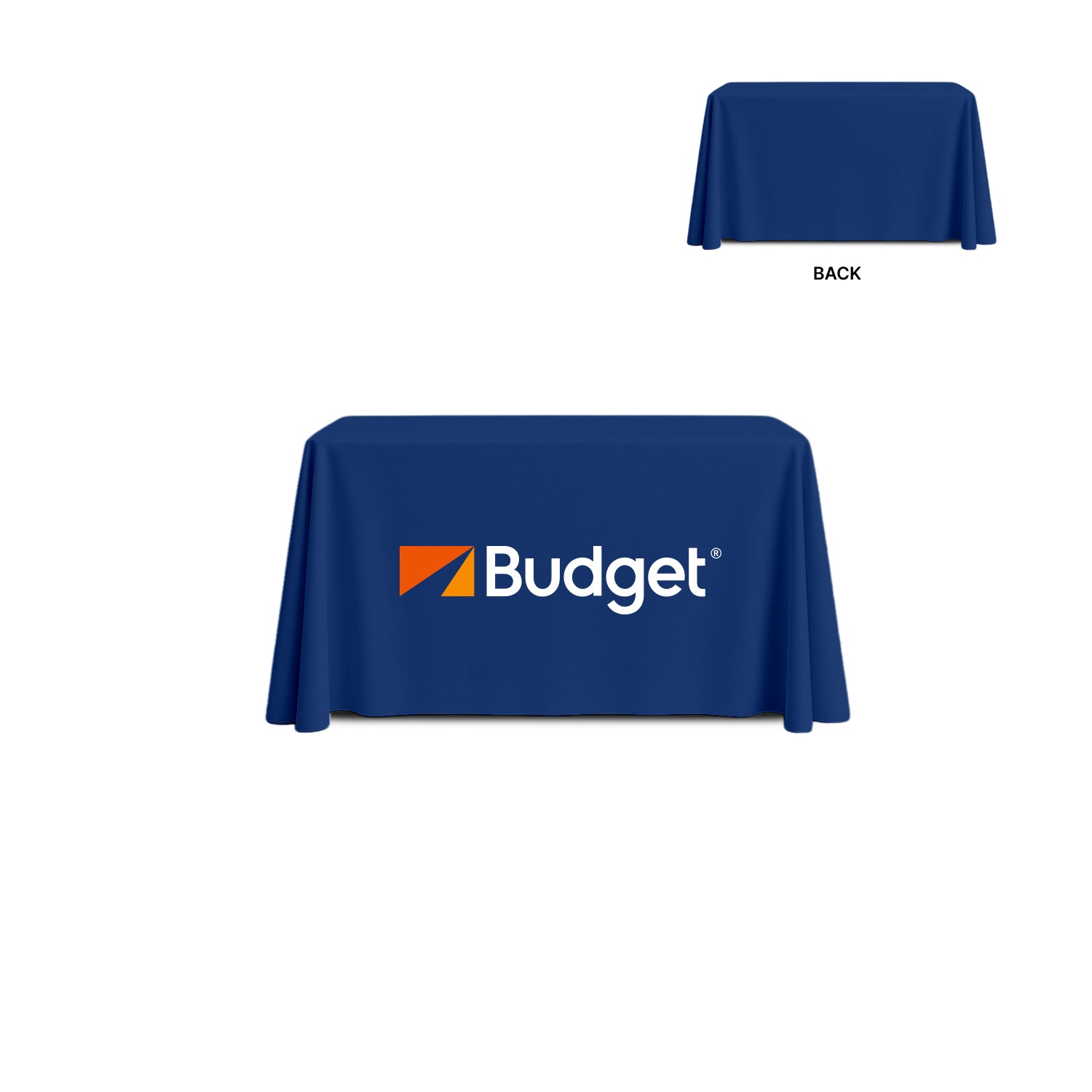 GoVizly Displays 4ft custom logo table closed back style for retails, events and trade shows. Full color dye-sub printing on 3 sides. Free layout and proof, free saver shipping. Fast turnaround and nationwide shipping
