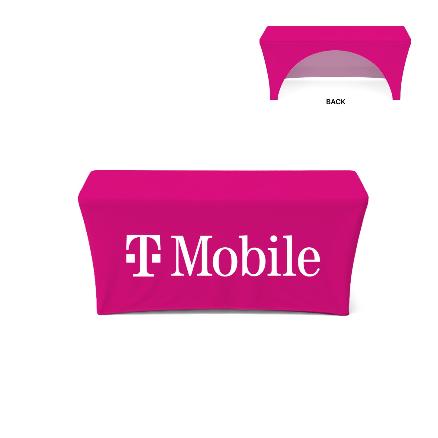 GoVizly Displays 6ft custom logo stretch fitted table for retails, events and trade shows. Full color dye-sub printing on the front, top and sides. Free layout and proof, free saver shipping. Fast turnaround and nationwide shipping
