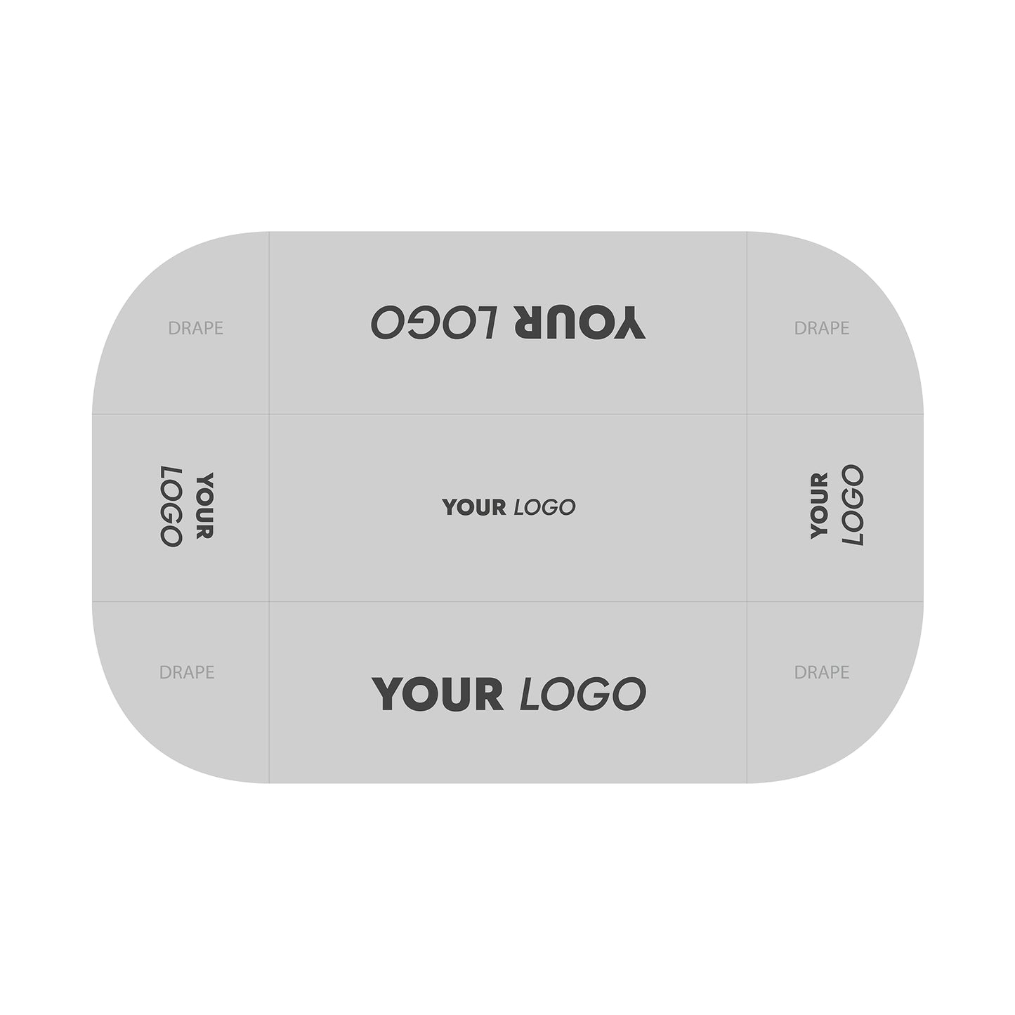 GoVizly Displays 6ft custom logo table closed back style for retails, events and trade shows. Full color dye-sub printing on premium wrinkle-resistant fabric. Design template available for download. Free layout and proof, free saver shipping. Fast turnaround and nationwide shipping
