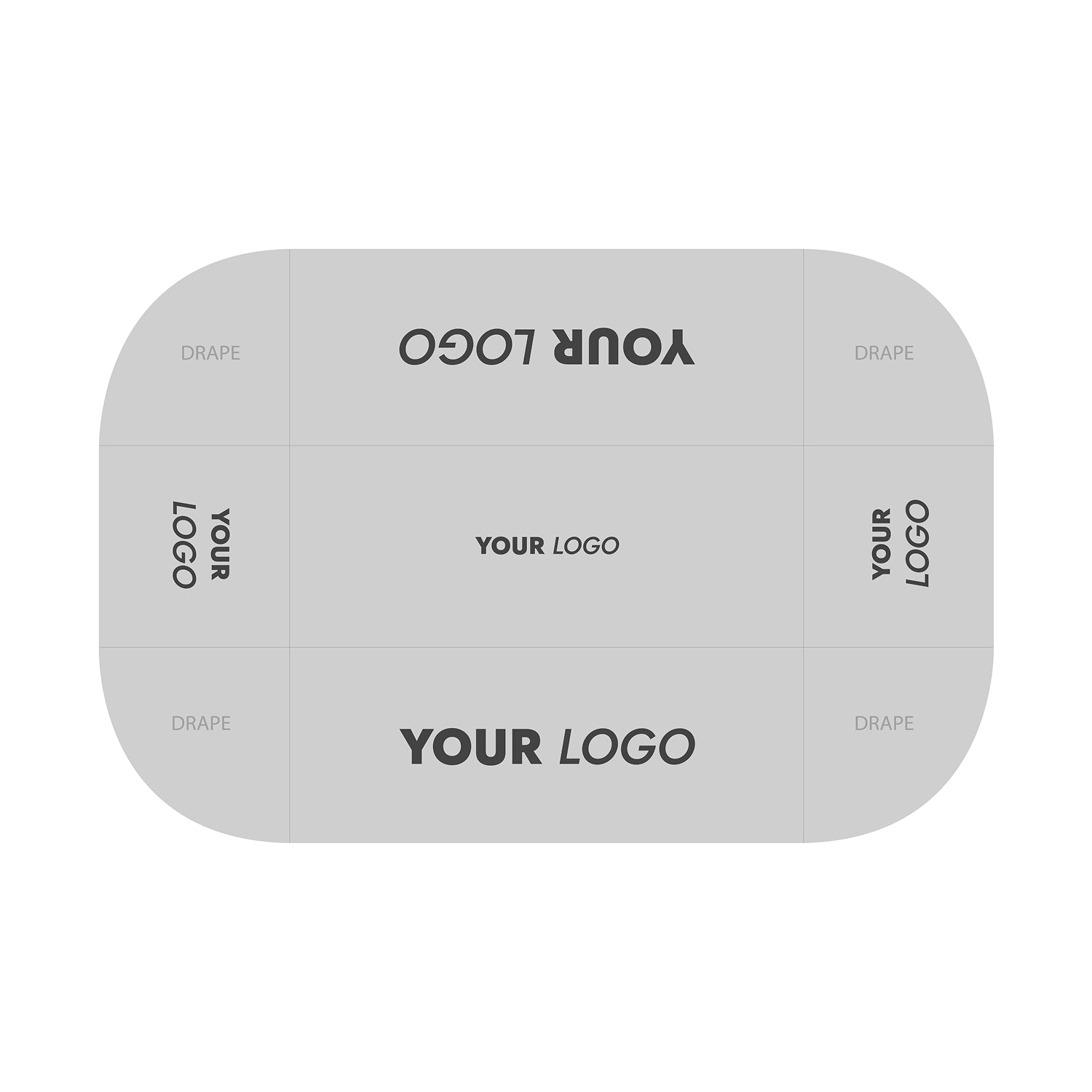 GoVizly Displays 6ft custom logo table closed back style for retails, events and trade shows. Full color dye-sub printing on premium wrinkle-resistant fabric. Design template available for download. Free layout and proof, free saver shipping. Fast turnaround and nationwide shipping
