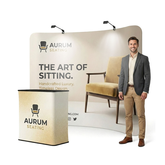 10ft PRO Curved Tension Banner Display