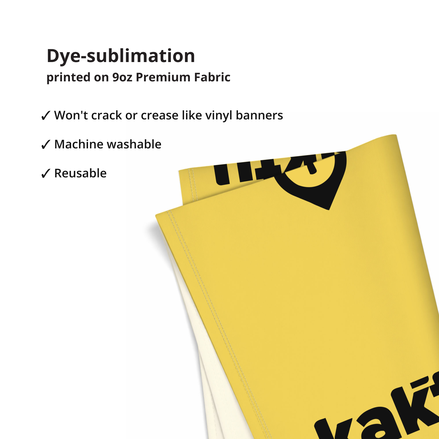 GoVizly 9x8 step and repeat banner 9oz dye-sublimation premium fabric detail showing machine washable material