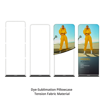 Dye sublimation pillowcase fabric graphic for GoVizly tension banner stand