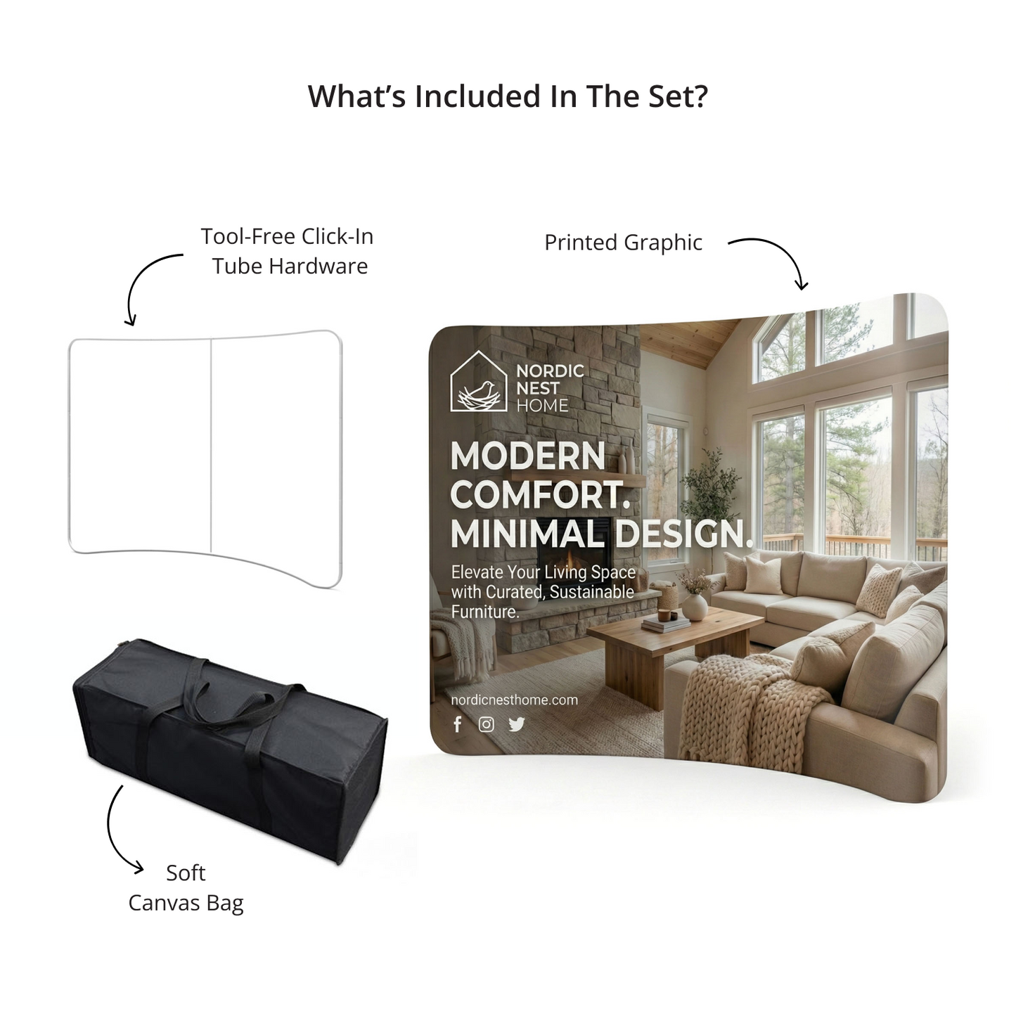 10ft Essential Curved Tension Banner Display