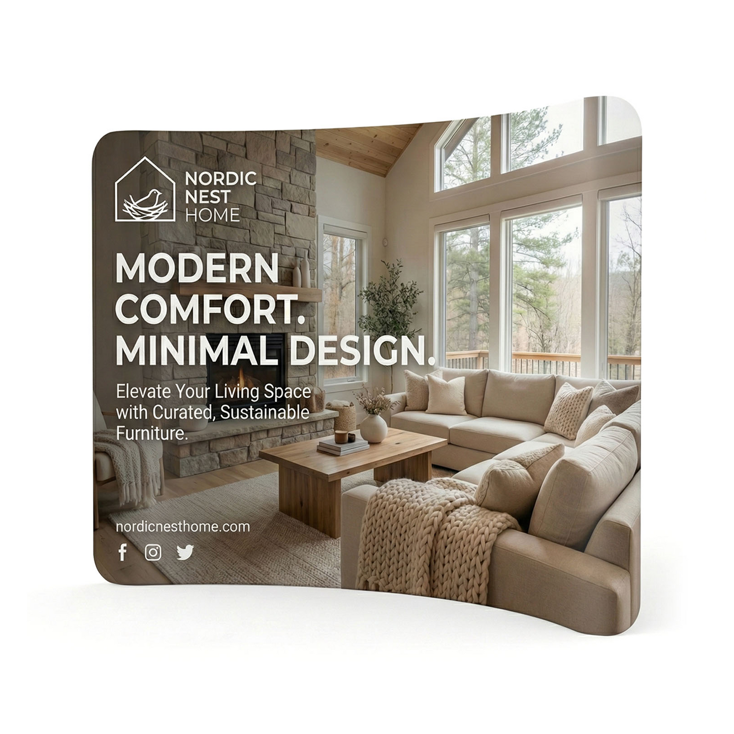 10ft Essential Curved Tension Banner Display