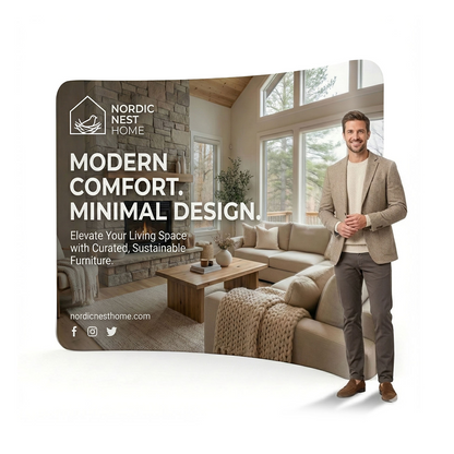 10ft Essential Curved Tension Banner Display