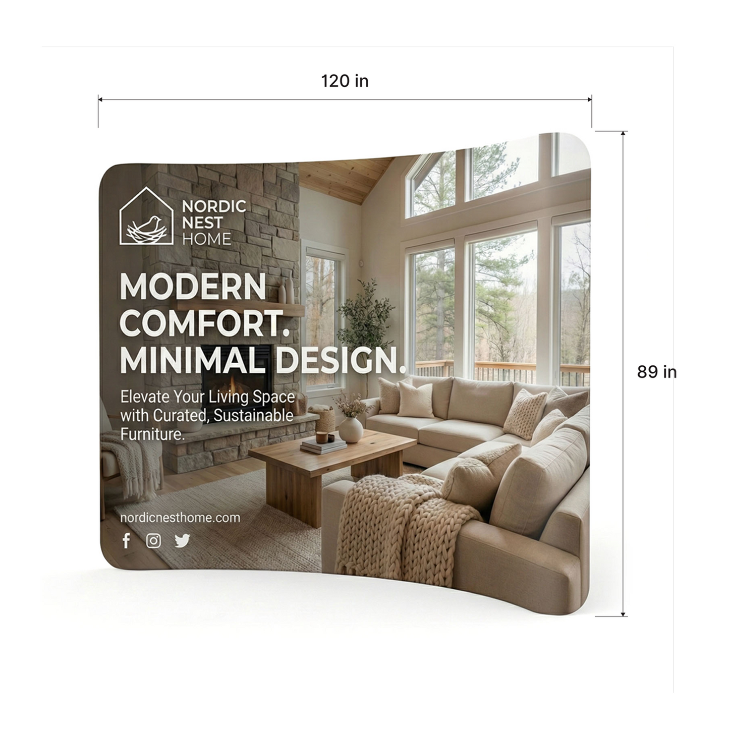 10ft Essential Curved Tension Banner Display