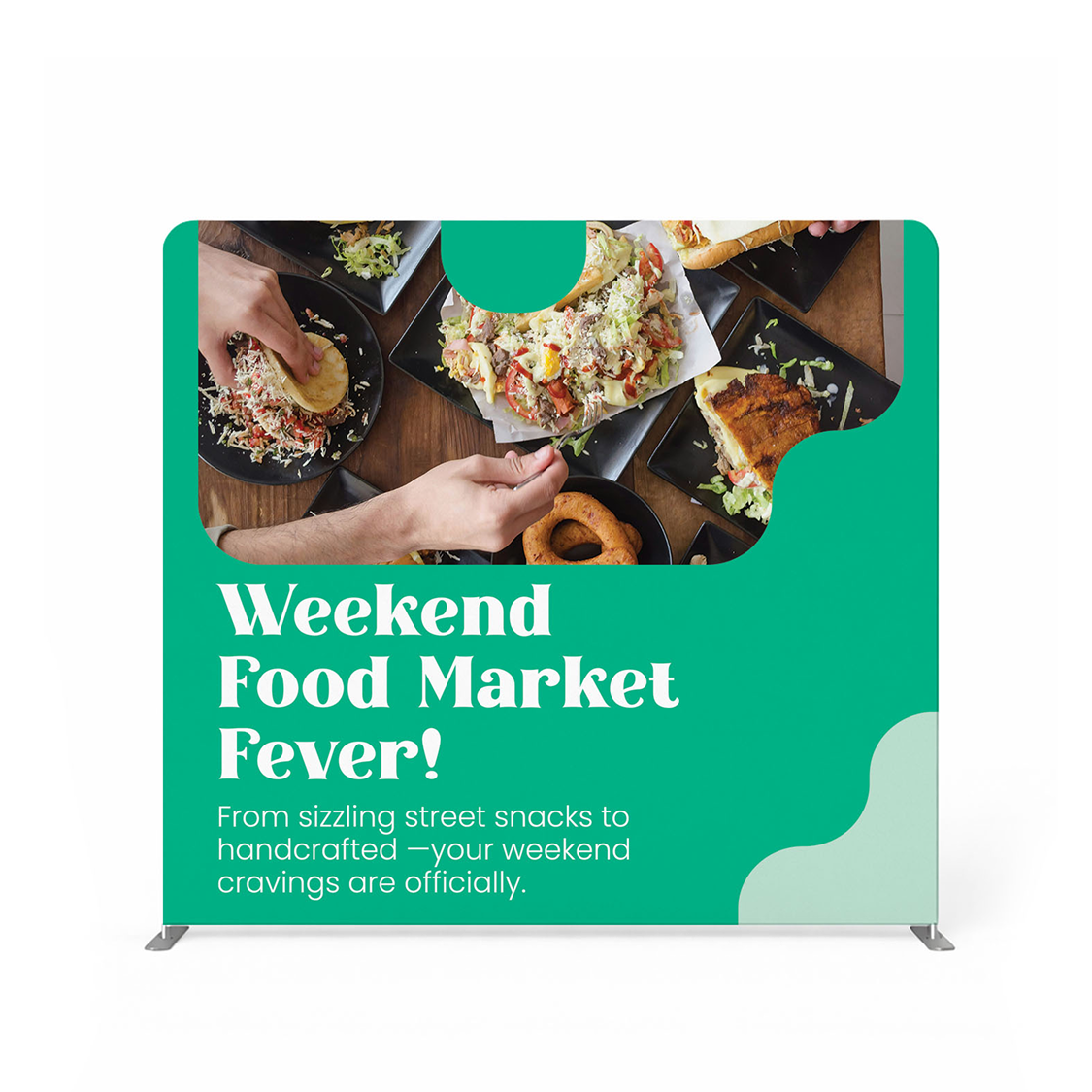 GoVizly 8ft straight tension fabric display front view showing full-width flat graphic