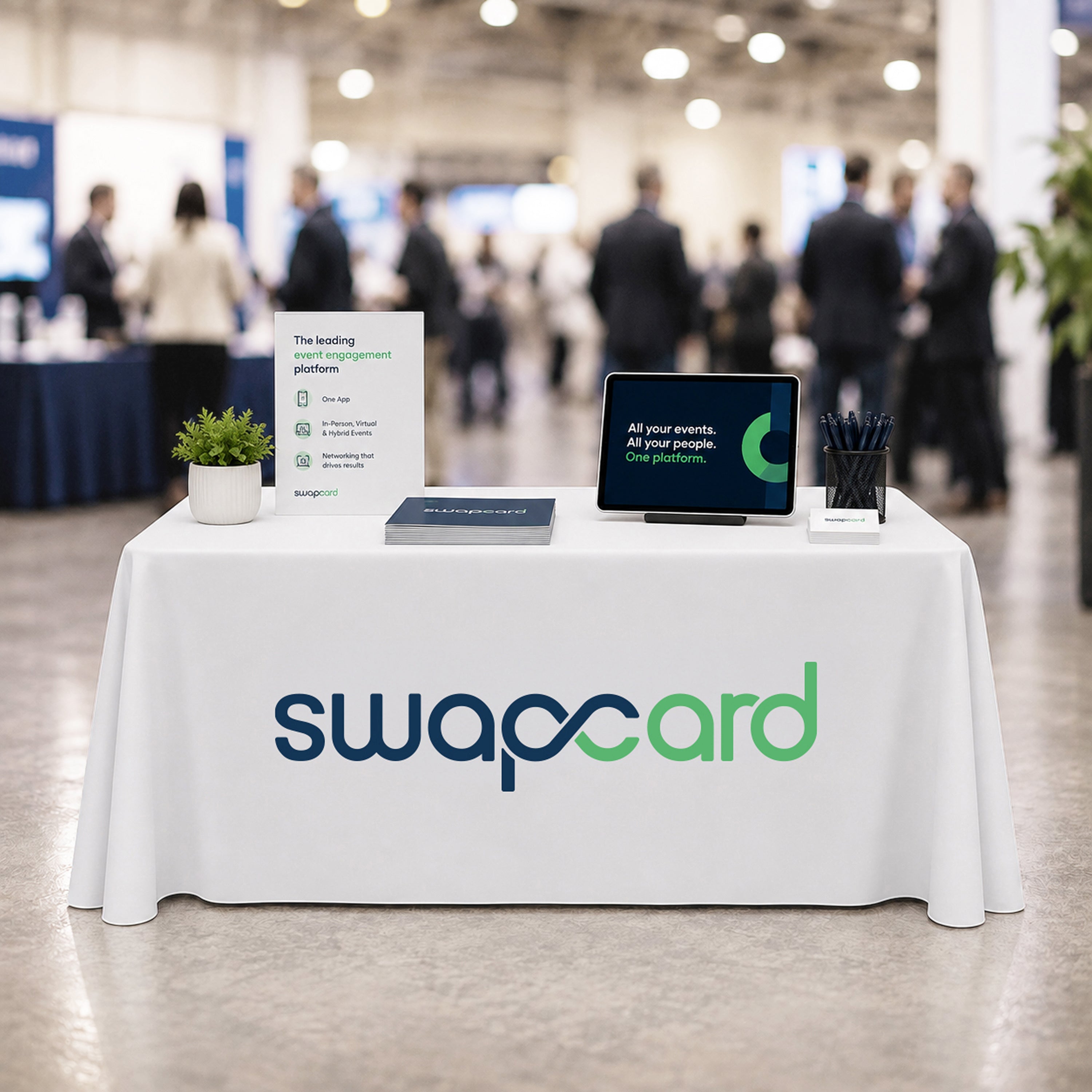 GoVizly Displays custom logo table covers with high quality printing, free proof, next day shipping and easy online ordering for trade show displays, banner stands and step and repeat banners.