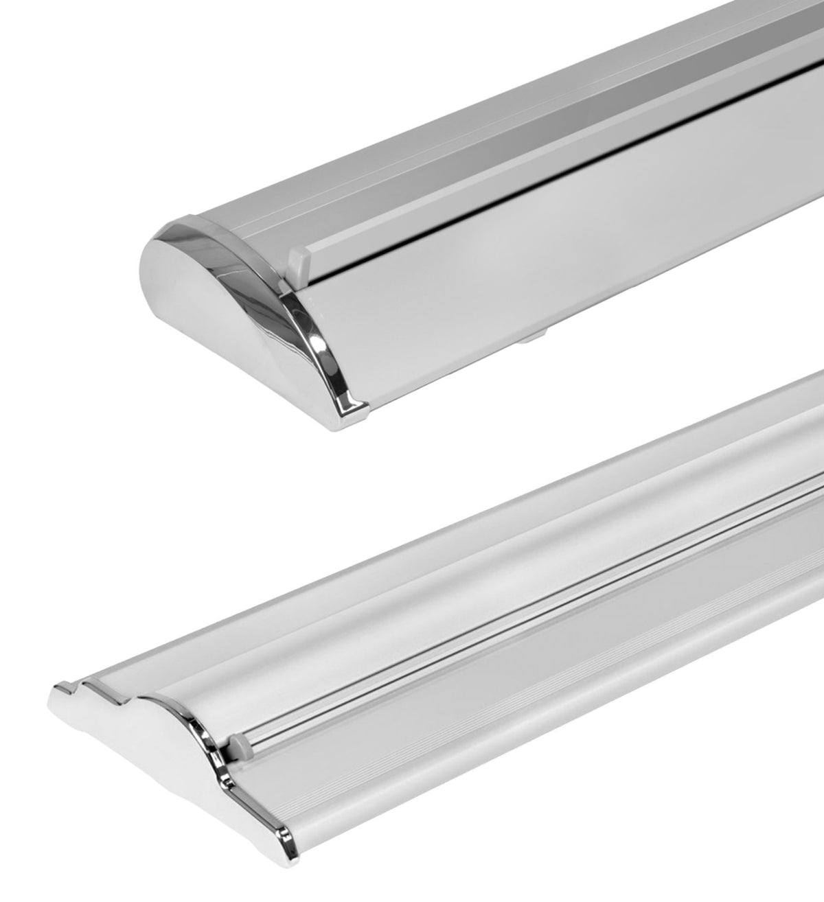 GoVizly Displays premium retractable banner stand hardware for professional trade show displays with high quality printing, free proof, next day shipping, easy online ordering, custom logo table covers and step and repeat banners.