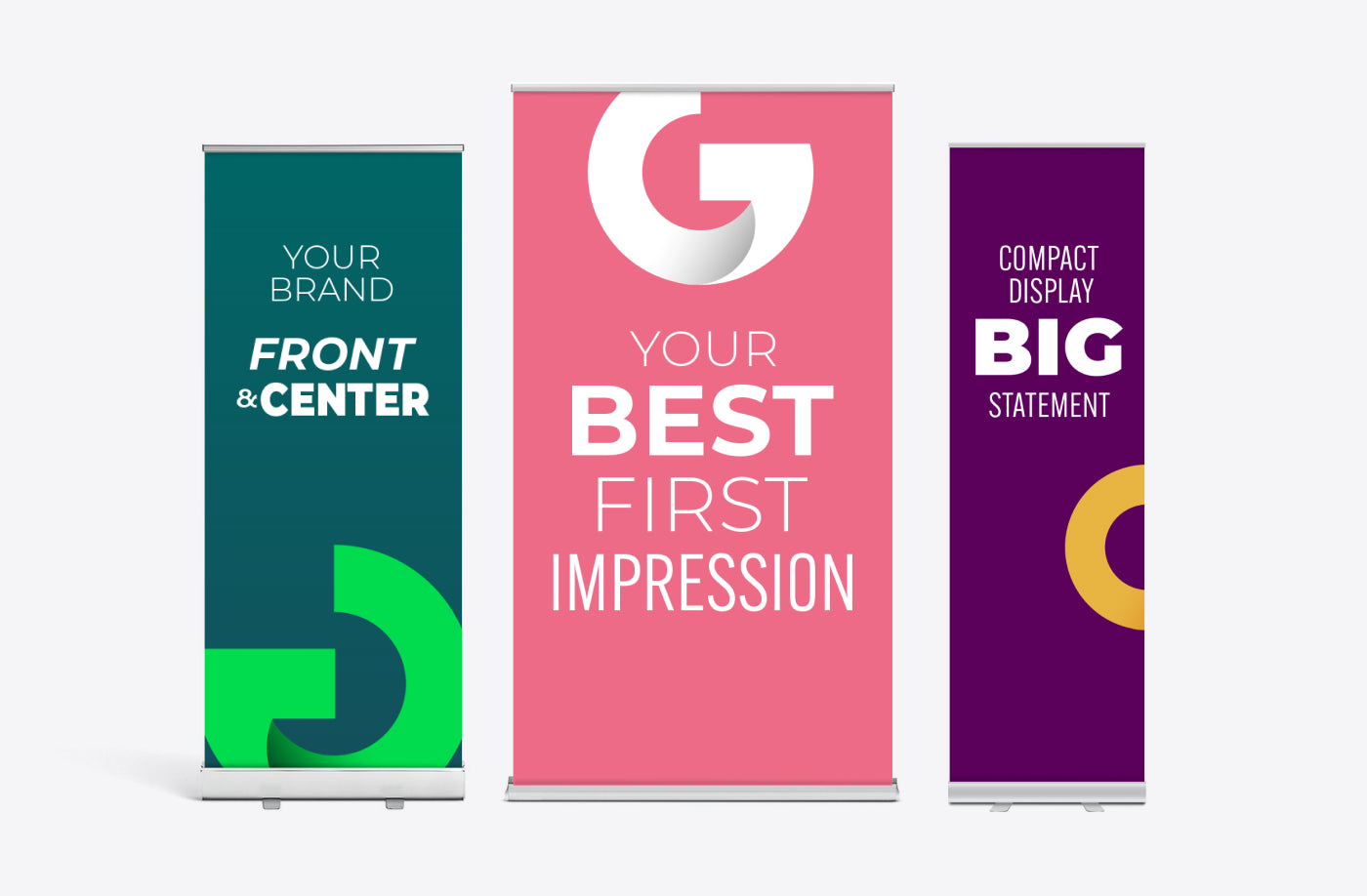Custom printed retractable banner stands for trade shows and events — GoVizly Displays